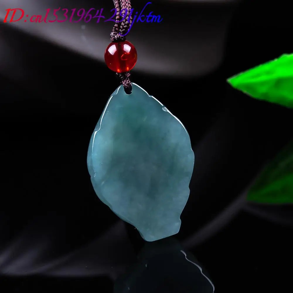 Natural Burmese Jadeite Fox Pendant Necklace Vintage Accessories Gemstone Real Jade Designer Fashion Jewelry Gifts for Women