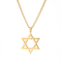 Stainless Steel Star of David Pendant Necklace For Men Hexagram David Star Jewelry, Vintage Box Chain Religious Jewis