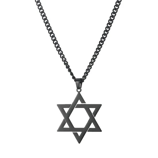 Stainless Steel Star of David Pendant Necklace For Men Hexagram David Star Jewelry, Vintage Box Chain Religious Jewis