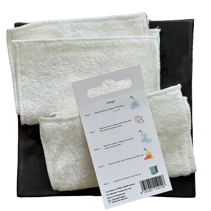 Feel Good Pure Bamboo Fibre Dish Washing Cloth | No Detergent Required
